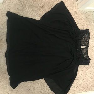 Black bell sleeve dress